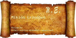 Miklós Erzsébet névjegykártya